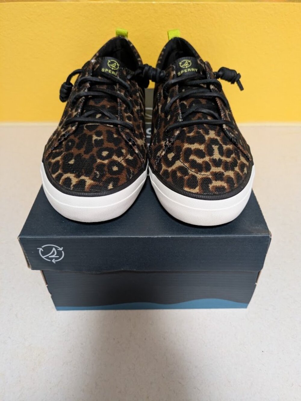 Sperry Crest Vibe Seacycled Leopard Print Sneakers Women's 11